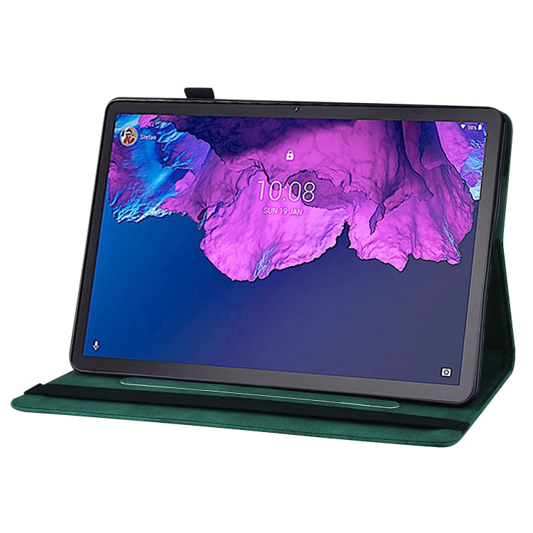 For Lenovo Tab P11 Big Butterfly Embossed Leather Tablet Case(Green) - Lenovo by PMC TechLife | Online Shopping South Africa | PMC TechLife | Buy Now Pay Later Mobicred