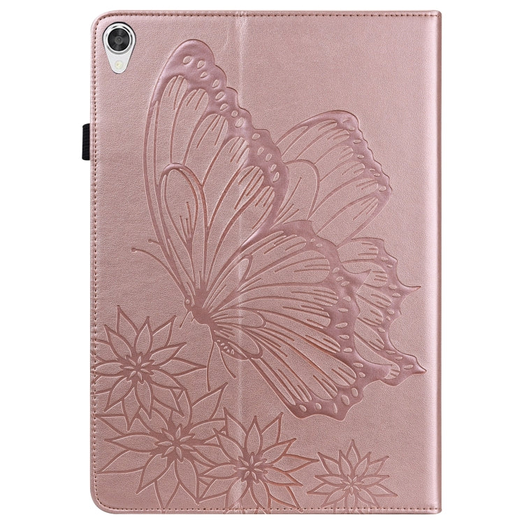 For Lenovo Tab P11 Big Butterfly Embossed Leather Tablet Case(Rose Gold) - Lenovo by PMC TechLife | Online Shopping South Africa | PMC TechLife | Buy Now Pay Later Mobicred