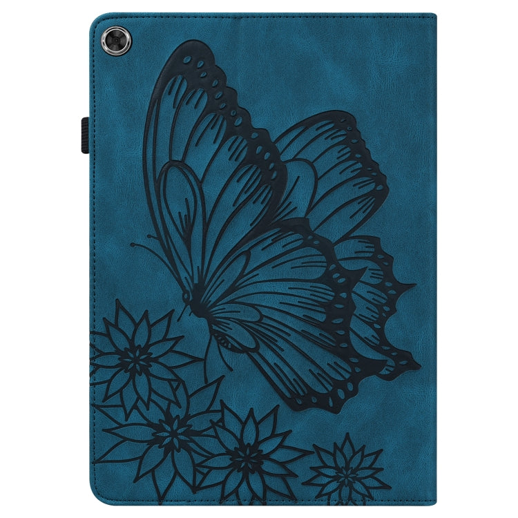 For Lenovo Tab M10 HD 2nd Gen Big Butterfly Embossed Leather Tablet Case(Blue) - Lenovo by PMC TechLife | Online Shopping South Africa | PMC TechLife | Buy Now Pay Later Mobicred
