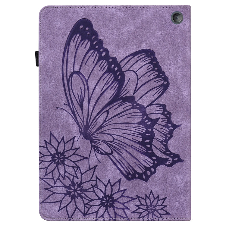 For Amazon Kindle Fire HD 10 / 10 Plus 2021 Big Butterfly Embossed Leather Tablet Case(Purple) - Amazon by PMC TechLife | Online Shopping South Africa | PMC TechLife | Buy Now Pay Later Mobicred