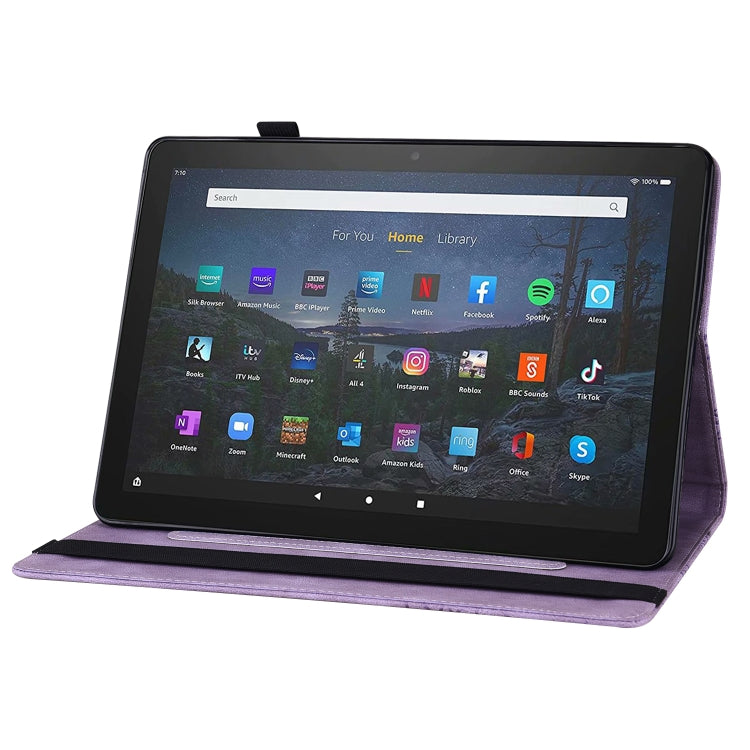 For Amazon Kindle Fire HD 10 / 10 Plus 2021 Big Butterfly Embossed Leather Tablet Case(Purple) - Amazon by PMC TechLife | Online Shopping South Africa | PMC TechLife | Buy Now Pay Later Mobicred