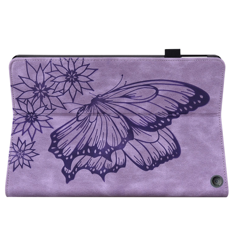 For Amazon Kindle Fire HD 10 / 10 Plus 2021 Big Butterfly Embossed Leather Tablet Case(Purple) - Amazon by PMC TechLife | Online Shopping South Africa | PMC TechLife | Buy Now Pay Later Mobicred