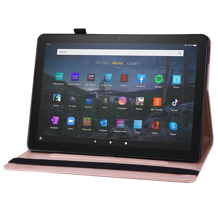For Amazon Kindle Fire HD 10 / 10 Plus 2021 Big Butterfly Embossed Leather Tablet Case(Rose Gold) - Amazon by PMC TechLife | Online Shopping South Africa | PMC TechLife | Buy Now Pay Later Mobicred