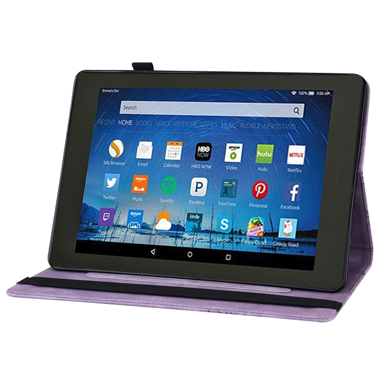 For Amazon Kindle Fire HD 10 2019 / 2017 Big Butterfly Embossed Smart Leather Tablet Case(Purple) - Amazon by PMC TechLife | Online Shopping South Africa | PMC TechLife | Buy Now Pay Later Mobicred