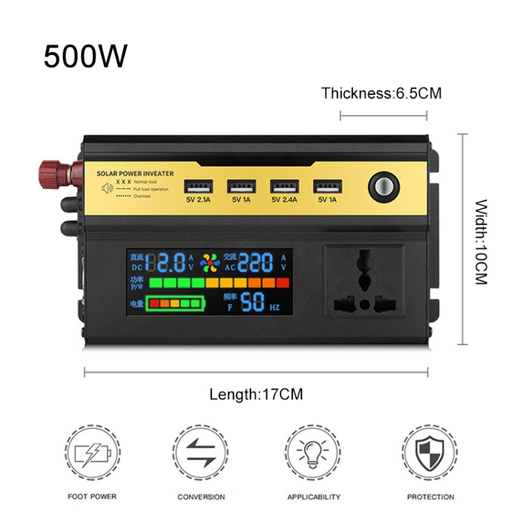 8896 500W Car Smart Multi-functional Digital Display Inverter, Specification:24V - Modified Square Wave by PMC TechLife | Online Shopping South Africa | PMC TechLife | Buy Now Pay Later Mobicred