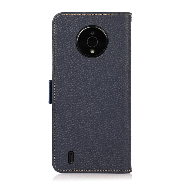 For Nokia C200 KHAZNEH Side-Magnetic Litchi Genuine Leather RFID Phone Case(Blue) - Nokia Cases by PMC TechLife | Online Shopping South Africa | PMC TechLife | Buy Now Pay Later Mobicred