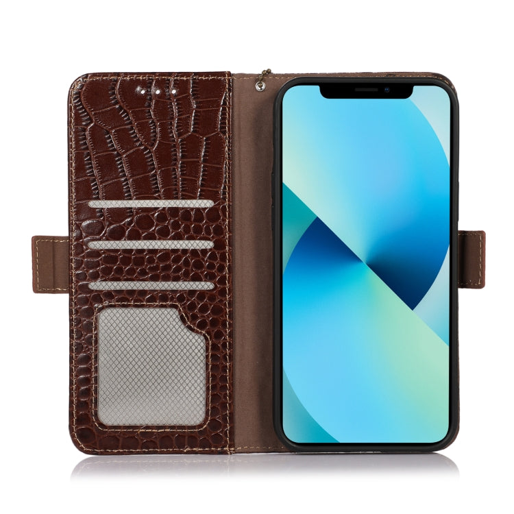 For Motorola Edge 30 5G Crocodile Top Layer Cowhide Leather Phone Case(Brown) - Motorola Cases by PMC TechLife | Online Shopping South Africa | PMC TechLife | Buy Now Pay Later Mobicred