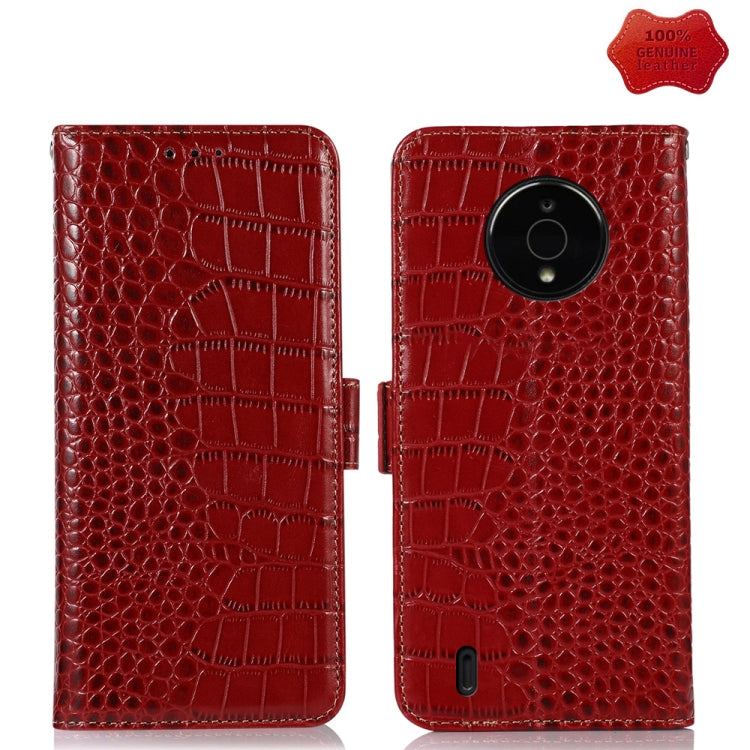 For Nokia C200 Crocodile Top Layer Cowhide Leather Phone Case(Red) - Nokia Cases by PMC TechLife | Online Shopping South Africa | PMC TechLife | Buy Now Pay Later Mobicred