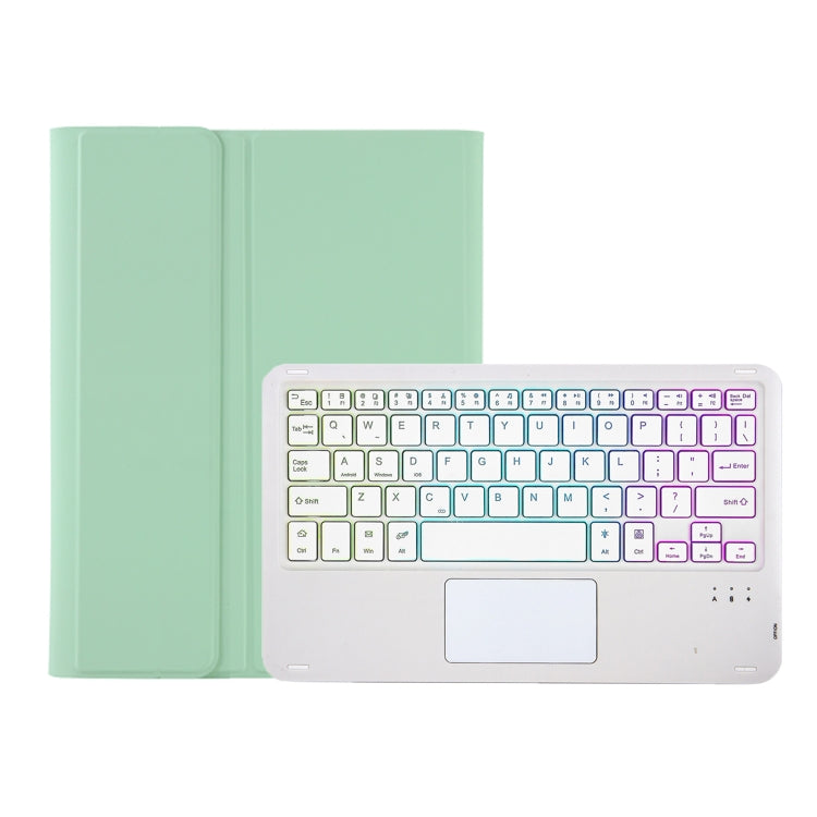 For Samsung Galaxy Tab S8 / S7 A700B-AS Candy Color Backlight Bluetooth Keyboard Leather Tablet Case(Light Green) - Samsung Keyboard by PMC TechLife | Online Shopping South Africa | PMC TechLife