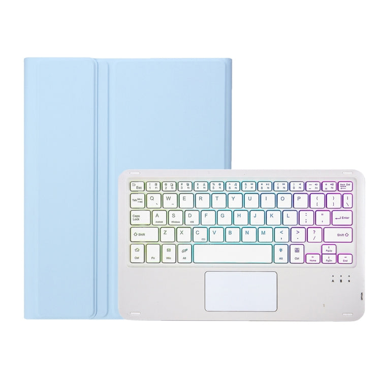 For Samsung Galaxy Tab S8 / S7 A700B-AS Candy Color Backlight Bluetooth Keyboard Leather Tablet Case(White Ice) - Samsung Keyboard by PMC TechLife | Online Shopping South Africa | PMC TechLife