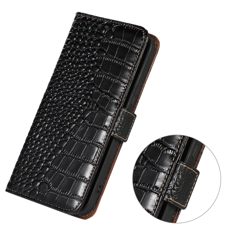For OnePlus Nord 2T 5G Crocodile Top Layer Cowhide Leather Phone Case(Black) - OnePlus Cases by PMC TechLife | Online Shopping South Africa | PMC TechLife | Buy Now Pay Later Mobicred