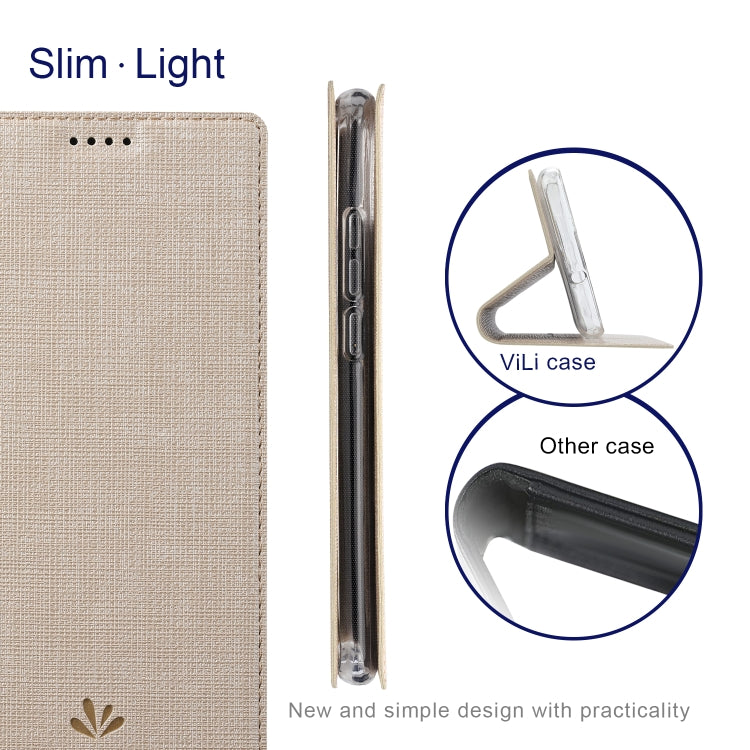 For Sharp Aquos R7 ViLi DMX Series Shockproof TPU + PU Leather Magnetic Attraction Horizontal Flip Case(Gold) - free shipping - PMC Jewellery - Order now!
