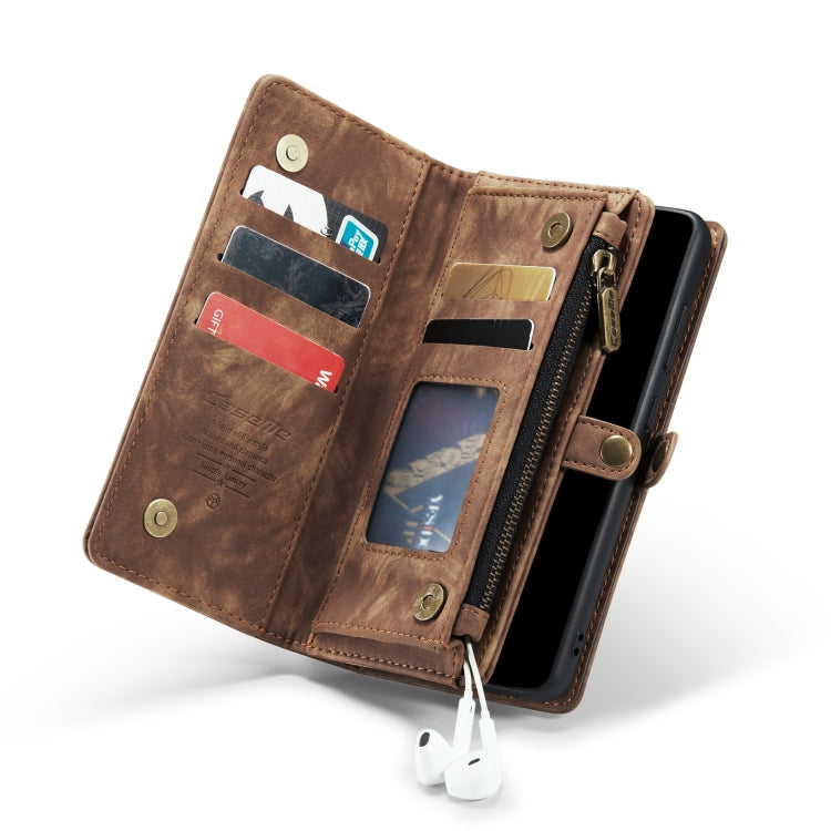 For Galaxy S20 CaseMe Detachable Multifunctional Horizontal Flip Leather Case, with Card Slot & Holder & Zipper Wallet & Photo Frame(Brown) - free shipping - PMC Jewellery - Order now!