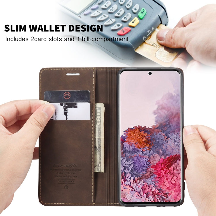 For Galaxy S20 CaseMe Multifunctional Horizontal Flip Leather Case, with Card Slot & Holder & Wallet(Coffee) - free shipping - PMC TechLife - Order now!