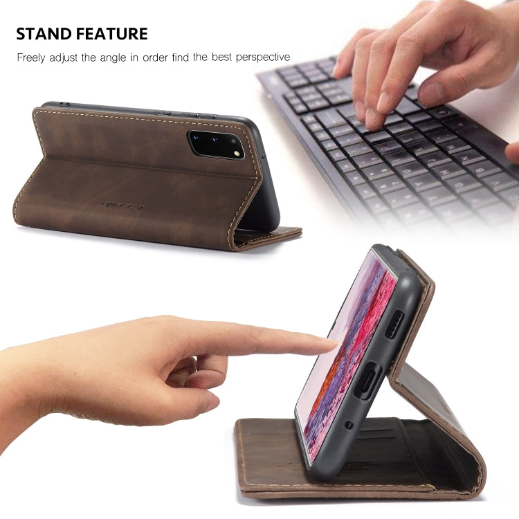 For Galaxy S20 CaseMe Multifunctional Horizontal Flip Leather Case, with Card Slot & Holder & Wallet(Coffee) - free shipping - PMC TechLife - Order now!