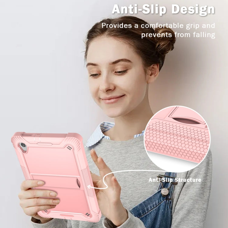 For Lenovo Tab M10 HD Silicone + PC Holder Shockproof Tablet Case(Rose Gold) - Lenovo by PMC TechLife | Online Shopping South Africa | PMC TechLife | Buy Now Pay Later Mobicred