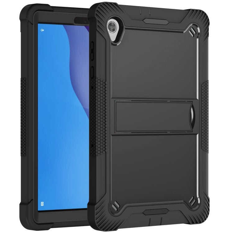 For Lenovo Tab M10 HD Silicone + PC Holder Shockproof Tablet Case(Black) - Lenovo by PMC TechLife | Online Shopping South Africa | PMC TechLife | Buy Now Pay Later Mobicred