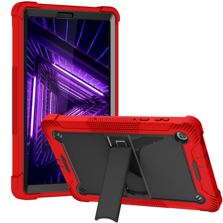 For Lenovo Tab M10 Plus X606 10.3 inch Silicone + PC Holder Shockproof Tablet Case(Red+Black) - Lenovo by PMC TechLife | Online Shopping South Africa | PMC TechLife | Buy Now Pay Later Mobicred