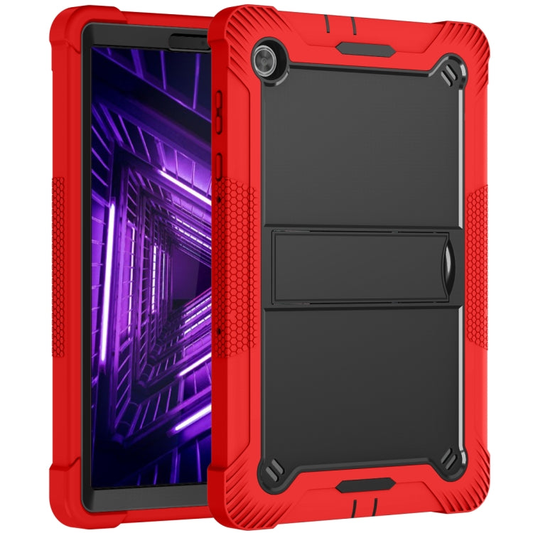 For Lenovo Tab M10 Plus X606 10.3 inch Silicone + PC Holder Shockproof Tablet Case(Red+Black) - Lenovo by PMC TechLife | Online Shopping South Africa | PMC TechLife | Buy Now Pay Later Mobicred