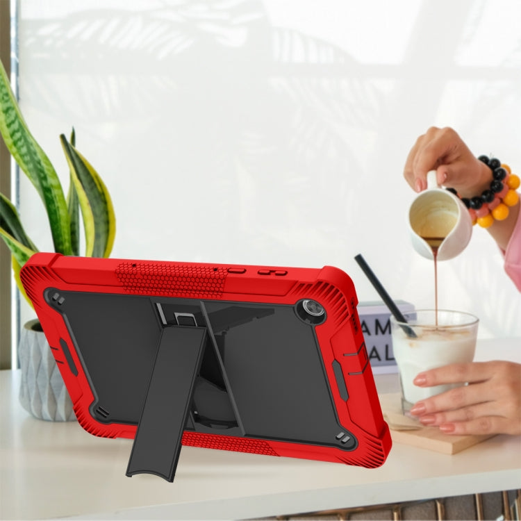 For Lenovo Tab M10 Plus X606 10.3 inch Silicone + PC Holder Shockproof Tablet Case(Red+Black) - Lenovo by PMC TechLife | Online Shopping South Africa | PMC TechLife | Buy Now Pay Later Mobicred