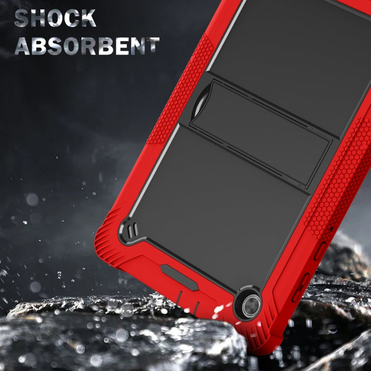 For Lenovo Tab M10 Plus X606 10.3 inch Silicone + PC Holder Shockproof Tablet Case(Red+Black) - Lenovo by PMC TechLife | Online Shopping South Africa | PMC TechLife | Buy Now Pay Later Mobicred