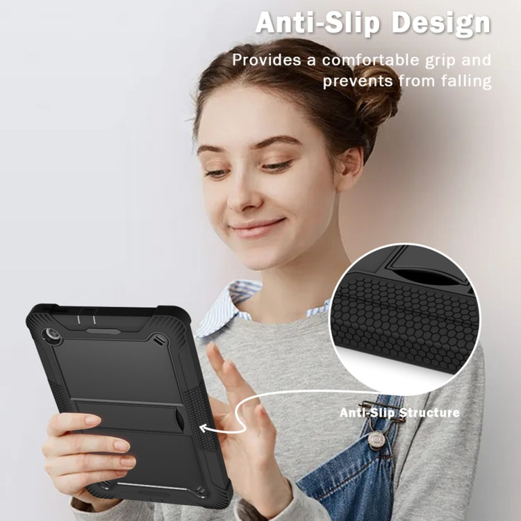 For Lenovo Tab M10 Plus X606 10.3 inch Silicone + PC Holder Shockproof Tablet Case(Black) - Lenovo by PMC TechLife | Online Shopping South Africa | PMC TechLife | Buy Now Pay Later Mobicred