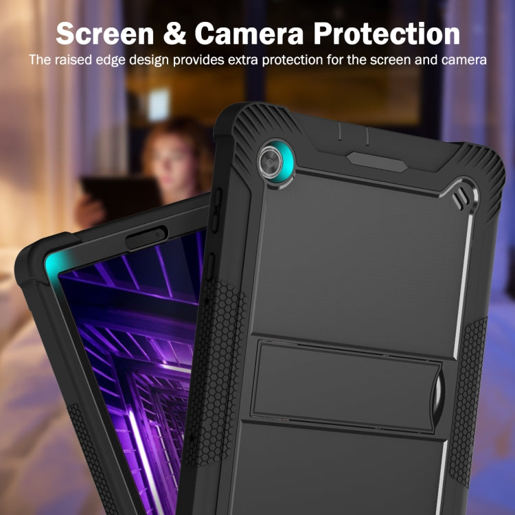 For Lenovo Tab M10 Plus X606 10.3 inch Silicone + PC Holder Shockproof Tablet Case(Black) - Lenovo by PMC TechLife | Online Shopping South Africa | PMC TechLife | Buy Now Pay Later Mobicred