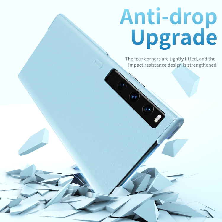 For Huawei Mate Xs 2 Leather Shockproof Phone Case With Holder(Pink) - Huawei Cases by PMC TechLife | Online Shopping South Africa | PMC TechLife | Buy Now Pay Later Mobicred