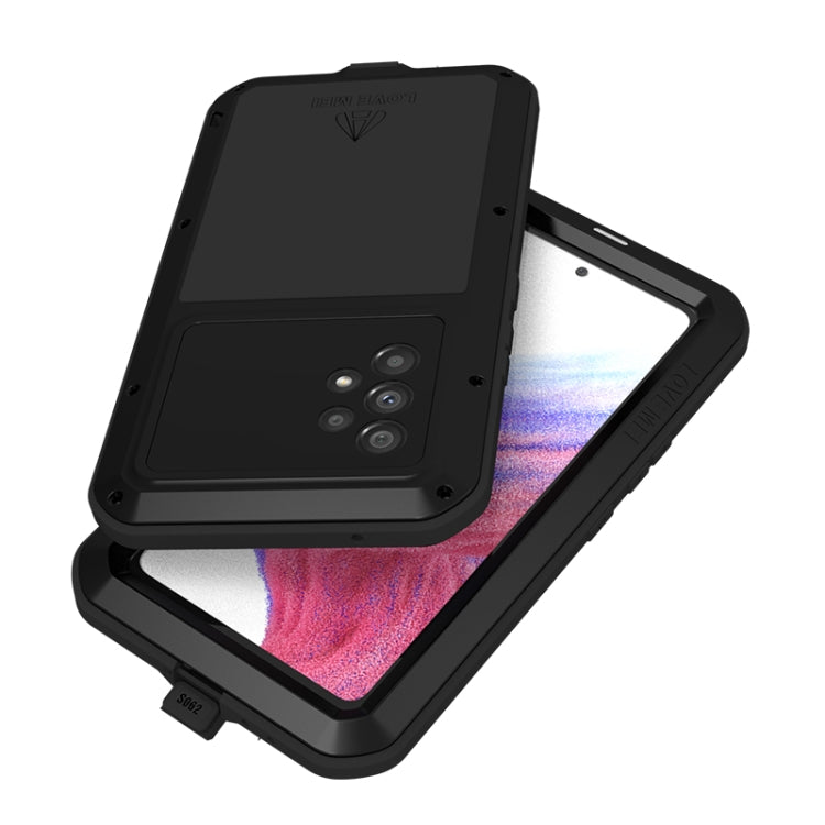 For Samsung Galaxy A53 LOVE MEI Metal Shockproof Waterproof Dustproof Protective Phone Case with Glass(White) - free shipping - PMC TechLife - Order now!