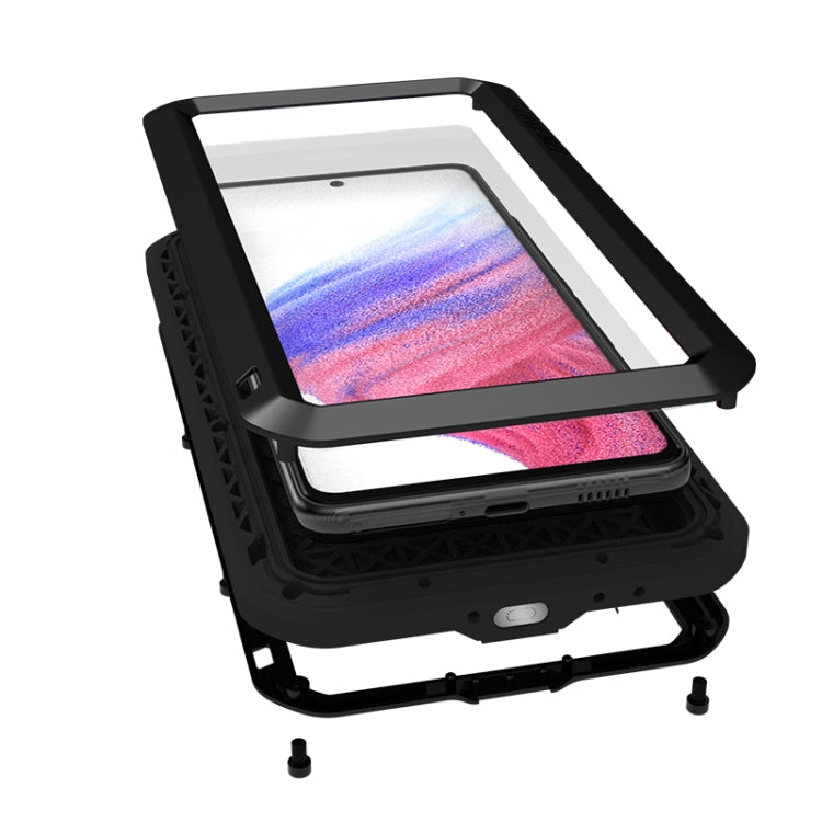 For Samsung Galaxy A53 LOVE MEI Metal Shockproof Waterproof Dustproof Protective Phone Case with Glass(White) - free shipping - PMC TechLife - Order now!