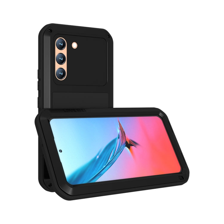 For Samsung Galaxy S22  LOVE MEI Metal Shockproof Waterproof Dustproof Protective Phone Case with Glass(Silver) - Galaxy S22 5G Cases by LOVE MEI | Online Shopping South Africa | PMC TechLife | Buy Now Pay Later Mobicred