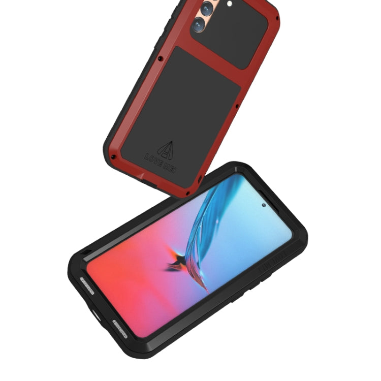 For Samsung Galaxy S22  LOVE MEI Metal Shockproof Waterproof Dustproof Protective Phone Case with Glass(Red) - Galaxy S22 5G Cases by LOVE MEI | Online Shopping South Africa | PMC TechLife | Buy Now Pay Later Mobicred