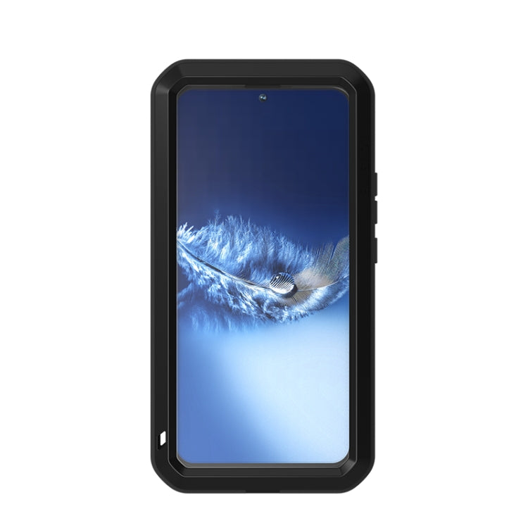 For Samsung Galaxy S22+ LOVE MEI Metal Shockproof Waterproof Dustproof Protective Phone Case with Glass(Black) - Galaxy S22+ 5G Cases by LOVE MEI | Online Shopping South Africa | PMC TechLife | Buy Now Pay Later Mobicred