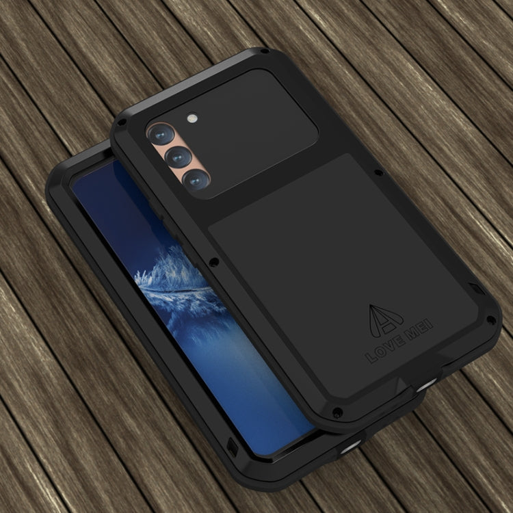 For Samsung Galaxy S22+ LOVE MEI Metal Shockproof Waterproof Dustproof Protective Phone Case with Glass(White) - free shipping - PMC TechLife - Order now!