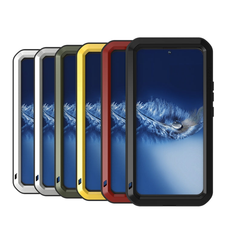 For Samsung Galaxy S22+ LOVE MEI Metal Shockproof Waterproof Dustproof Protective Phone Case with Glass(Army Green) - free shipping - PMC TechLife - Order now!