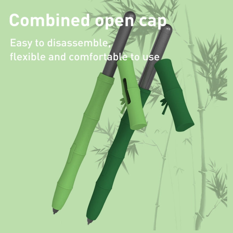 For Samsung Galaxy Tab S7/S7+/S8/S8+ LOVE MEI Bamboo Liquid Silicone Gel Stylus Pen Protective Case(Dark Green) - Pencil Accessories by LOVE MEI | Online Shopping South Africa | PMC TechLife | Buy Now Pay Later Mobicred