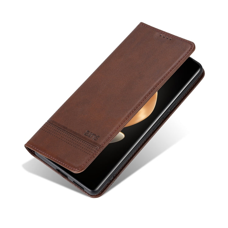For vivo X100 Ultra AZNS Magnetic Calf Texture Leather Phone Case(Dark Brown) - free shipping - PMC Jewellery - Order now!