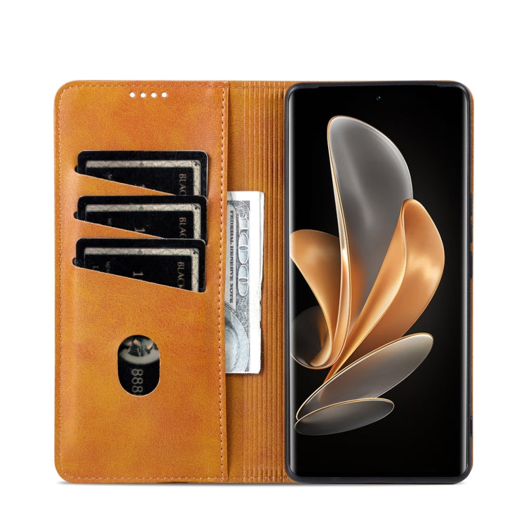 For vivo X100 Ultra AZNS Magnetic Calf Texture Leather Phone Case(Light Brown) - free shipping - PMC Jewellery - Order now!