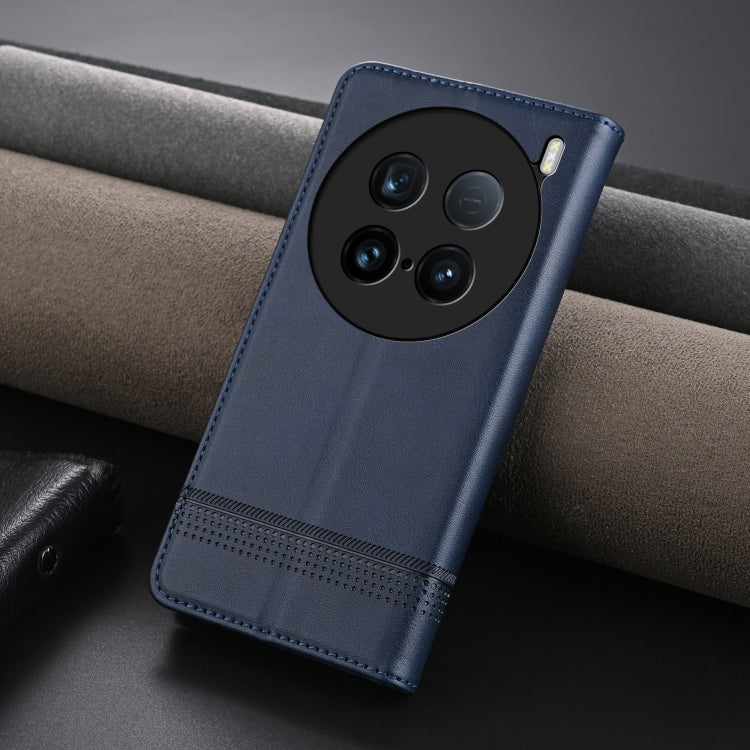 For vivo X100 Ultra AZNS Magnetic Calf Texture Leather Phone Case(Dark Blu) - free shipping - PMC Jewellery - Order now!