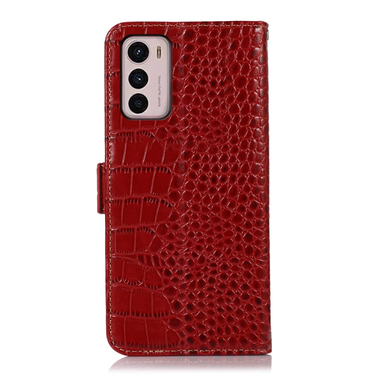 For Motorola Moto G42 Crocodile Top Layer Cowhide Leather Phone Case(Red) - Motorola Cases by PMC TechLife | Online Shopping South Africa | PMC TechLife | Buy Now Pay Later Mobicred