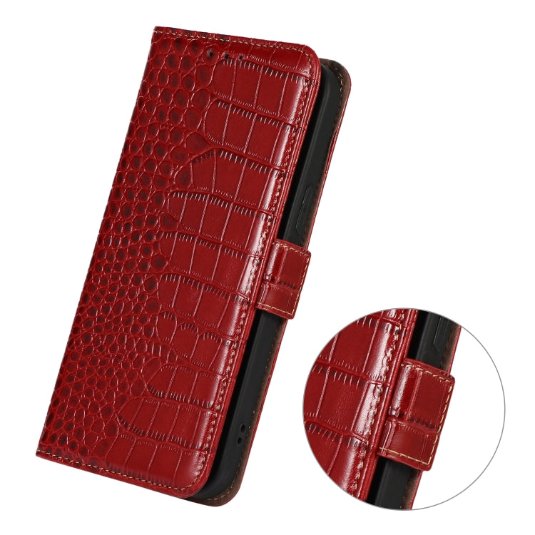 For Motorola Moto G42 Crocodile Top Layer Cowhide Leather Phone Case(Red) - Motorola Cases by PMC TechLife | Online Shopping South Africa | PMC TechLife | Buy Now Pay Later Mobicred