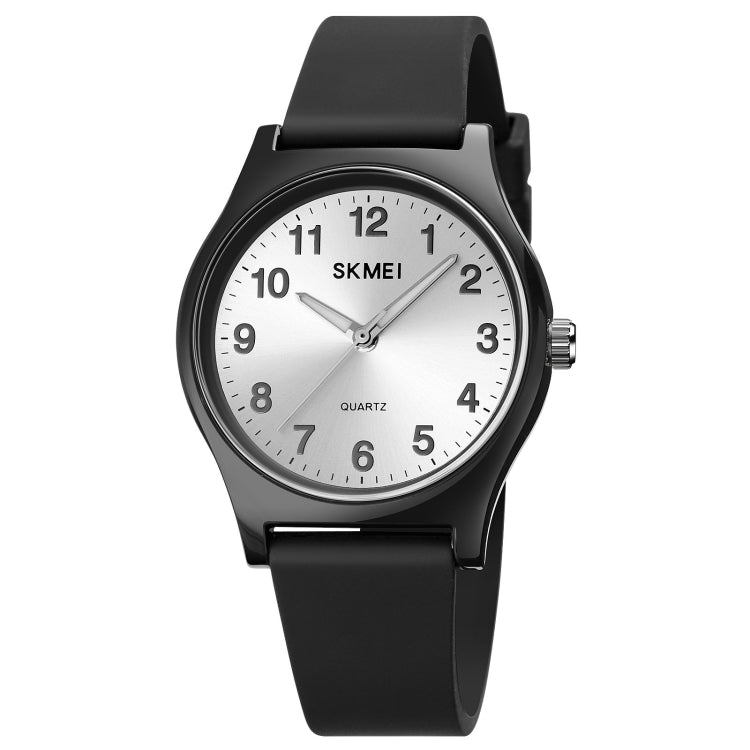 SKMEI 1760 Stainless Steel Buckle Silicone Strap Waterproof Quartz Watch(Black Silver) - free shipping - PMC TechLife - Order now!