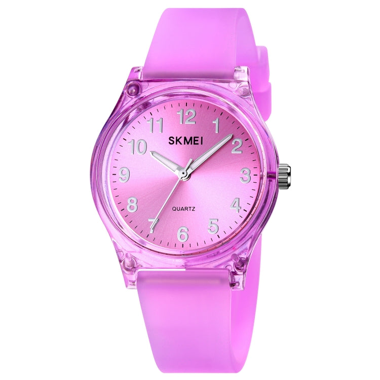 SKMEI 1760 Stainless Steel Buckle Silicone Strap Waterproof Quartz Watch(Purple Transparent) - free shipping - PMC TechLife - Order now!