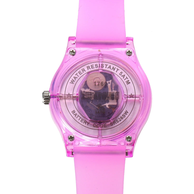 SKMEI 1760 Stainless Steel Buckle Silicone Strap Waterproof Quartz Watch(Purple Transparent) - free shipping - PMC TechLife - Order now!