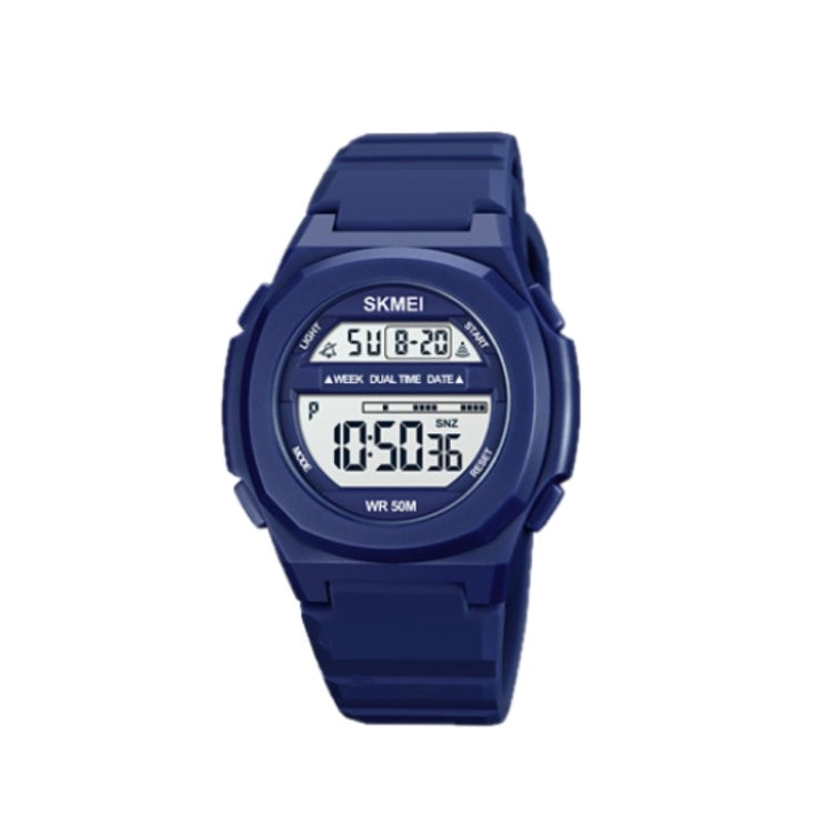 SKMEI 1821 Stainless Steel Buckle Silicone Strap Electronic Watch(Royal Blue) - free shipping - PMC TechLife - Order now!