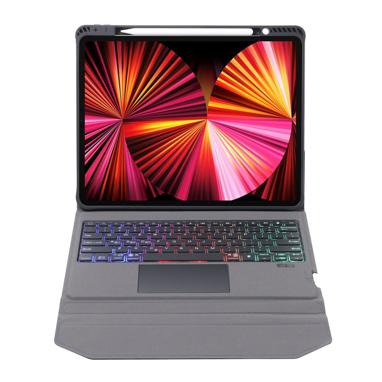 T01S Integrated Bluetooth Keyboard Leather Case with Backlight & Touchpad & Holder For iPad Pro 11 2021 / 2020 / 2018(Black) - For iPad Air by PMC TechLife | Online Shopping South Africa | PMC TechLife