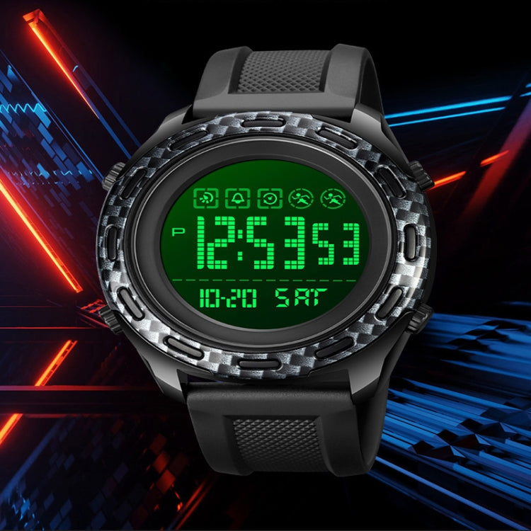 SKMEI 1872 Stainless Steel Buckle PU Strap Waterproof Electronic Watch, Dial:White(Denim Blue) - free shipping - PMC TechLife - Order now!