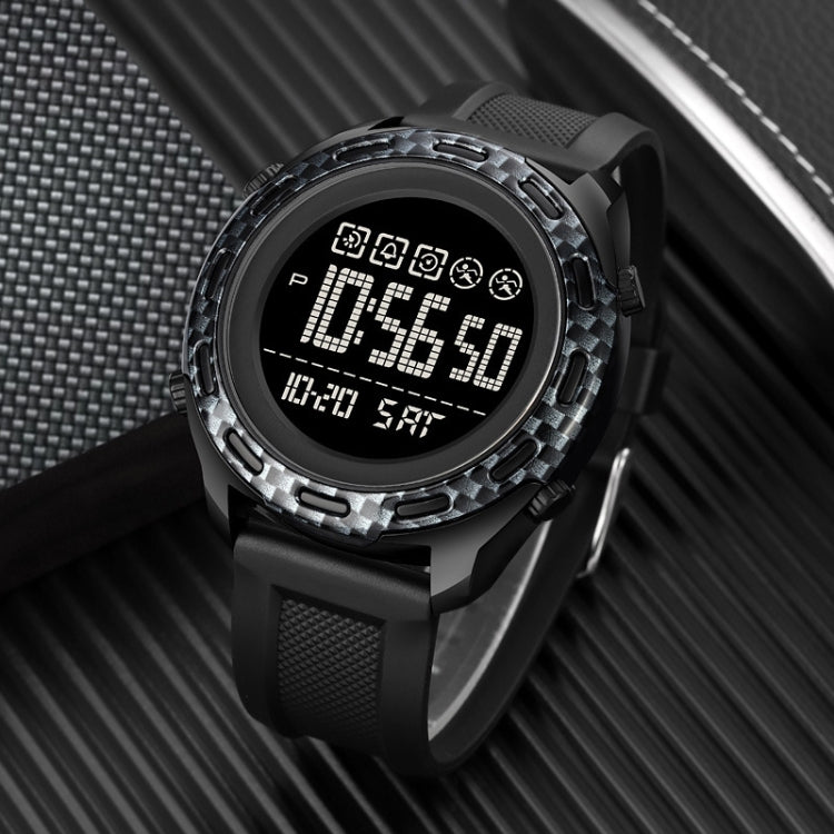 SKMEI 1872 Stainless Steel Buckle PU Strap Waterproof Electronic Watch, Dial:Black(Rose Gold) - free shipping - PMC TechLife - Order now!