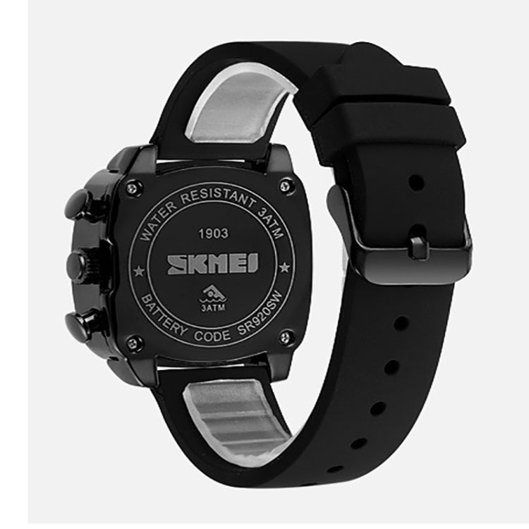 SKMEI 1903 Stainless Steel Buckle Silicone Strap Waterproof Quartz Watch(Red) - free shipping - PMC TechLife - Order now!