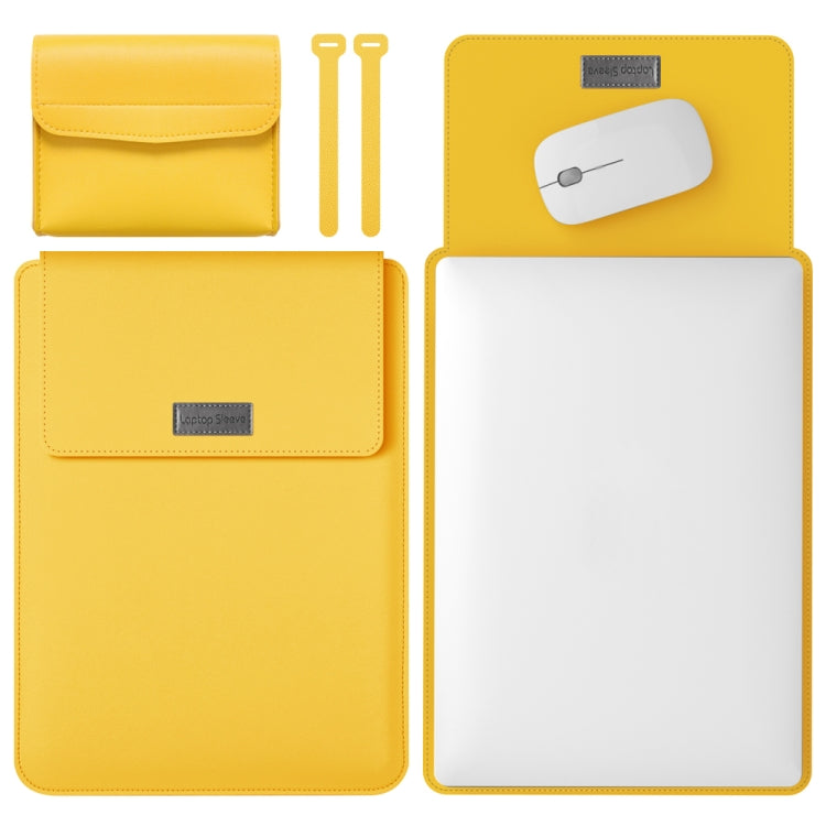 4 in 1 Lightweight and Portable Leather Computer Bag, Size:15.4/15.6/16.1 inches(Yellow) - 15 inch by PMC TechLife | Online Shopping South Africa | PMC TechLife | Buy Now Pay Later Mobicred